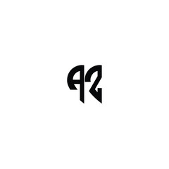 Obraz premium AZ monogram logo design letter text name symbol monochrome logotype alphabet character simple logo