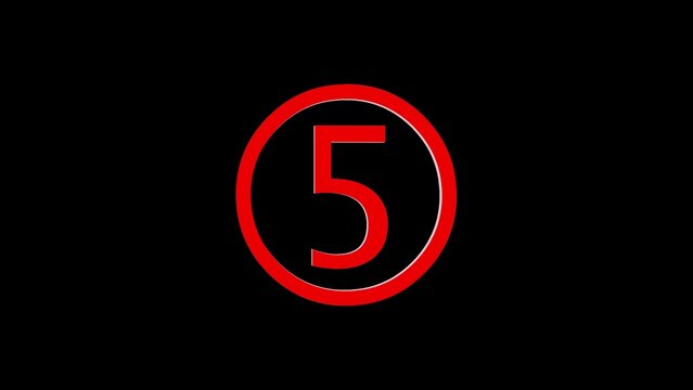 3d five logo icon loopable rotated red color on black background - Powered by Adobe