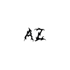 AZ monogram logo design letter text name symbol monochrome logotype alphabet character simple logo