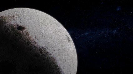 3d Glowing Moon planet view star space