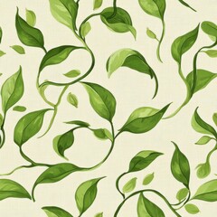 Vintage green bean pattern on vintage beige fabric background, seamless repeating pattern, textile print style, minimal, green bean design, seamless green bean pattern, home decor, textiles