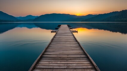 Obraz premium sunrise over lake