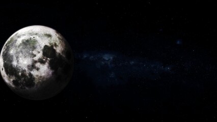 3d Moon glowing planet view