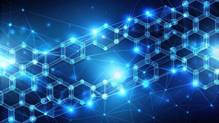 of abstract blockchain company on blue background, blockchain, abstract, company, technology, digital, futuristic