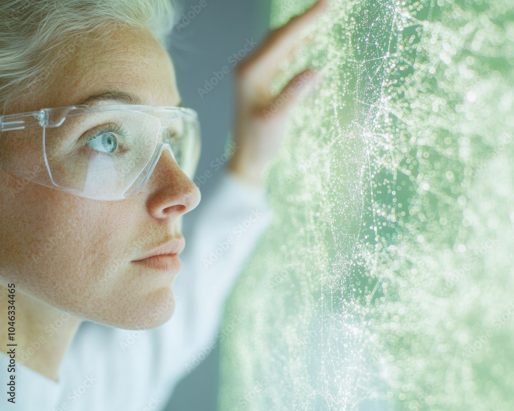 Leinwandbilder innovative space scientist observing comet data on green technology interface
