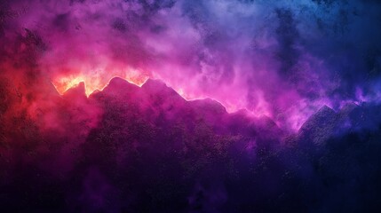 Naklejka premium Dark purple blue black abstract grainy background, glowing vibrant colour gradient shape, noise texture poster header banner cover design