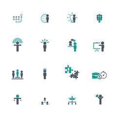 Universal business management and human resources icon set. Universal icons for web and mobile. Vector.