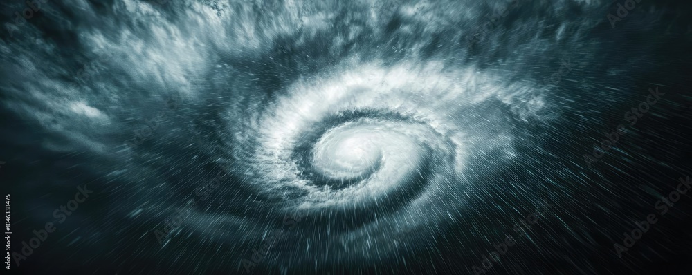 Poster vortex of stormy clouds creating a dramatic swirling effect in the sky.