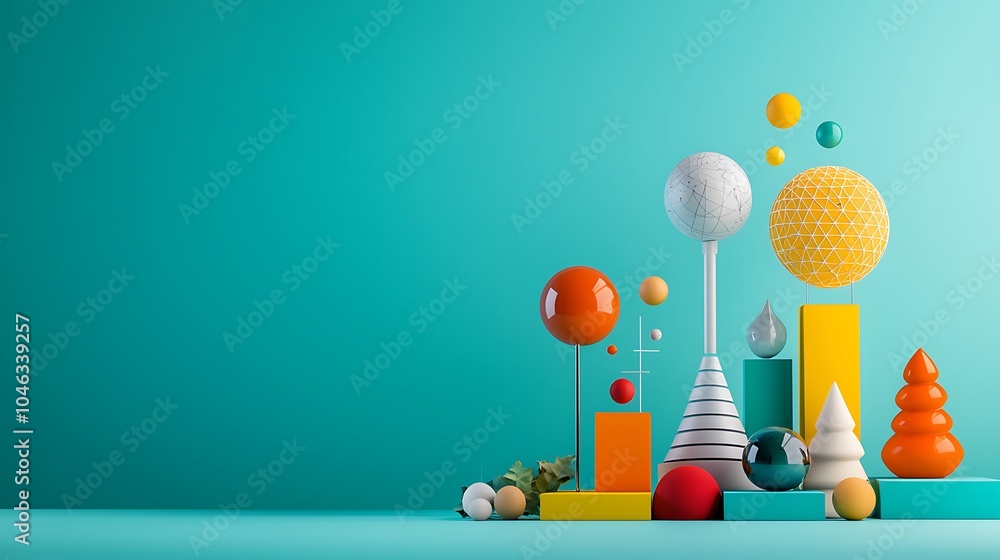 Poster creative depiction of fractions using everyday objects