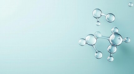 Abstract representation of water molecules in motion, emphasizing purity and life, water molecules, scientific and pure