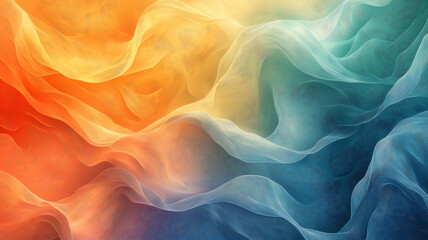 Fototapeta premium An organic abstract panorama wallpaper featuring a pastel pencil color art style, with flowing, hand-drawn lines and intricate patterns. 