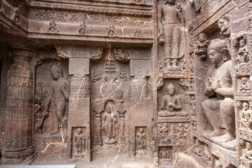 Esquisite Architecture at Ajanta caves near Aurangabad India. These are 30 rock-cut Buddhist cave...