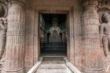 Esquisite Architecture at Ajanta caves near Aurangabad India. These are 30 rock-cut Buddhist cave monuments dating from the second century BCE to about 480 CE.