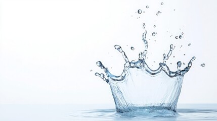 Abstract artistic representation of water splashing in midair, clear and vibrant, water splash, pure and dynamic