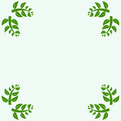 green leaf corner frame vector design