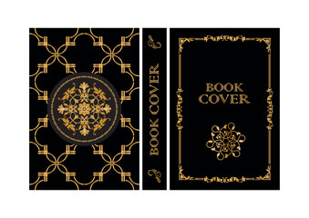 book cover design with retro decorations	