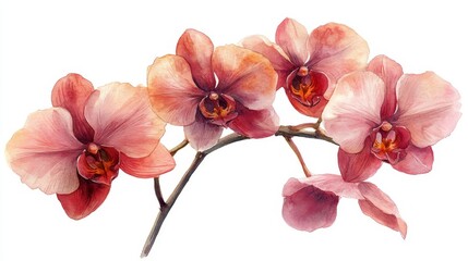 Fototapeta premium Watercolor Phalaenopsis Orchid Art for Decoration or Gift Generative AI