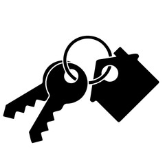 keychain icon, keys, house