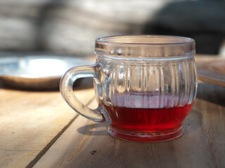 cup of tea on wooden table