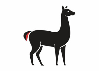 Obraz premium llama silhouette vector black illustration 