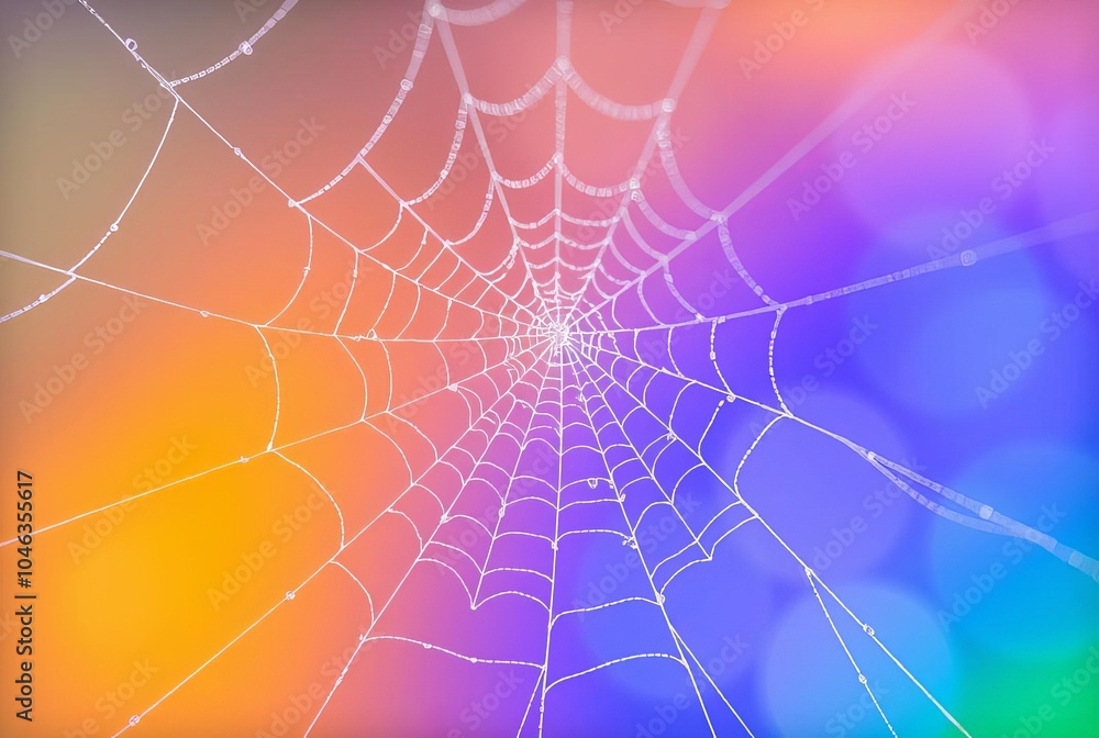 Canvas Prints _ . iridescent mesh - a shimmering, rainbow-colored cobweb with