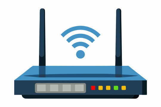 blue wifi router with antennas clip art preview