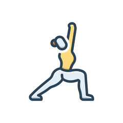 Color illustration icon for yoga