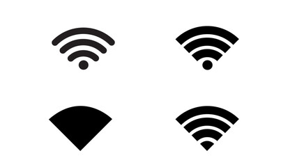 WiFi Vector Icon Set. Wireless Internet Signal, Router, Hotspot, Online Connectivity, Mobile Data, Network Access, Digital Communication and Modern Technology Symbols