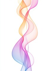 Fototapeta premium Abstract Pastel Colored Wavy Line Forming U Shape on White Background, Ideal for Design Elements or Graphics Generative AI