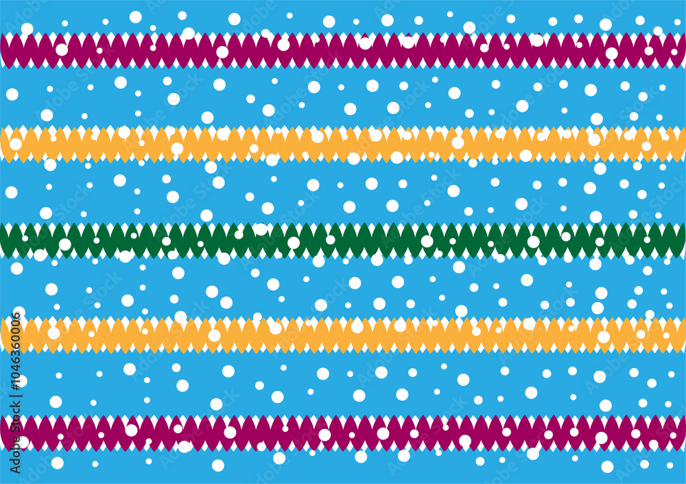 Poster seamless pattern of multicolored lines geometric shapes on blue background