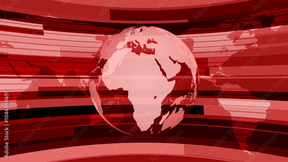 Poster abstract red world map background with globe