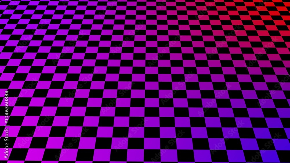 Poster vibrant checkered pattern with purple to red gradient