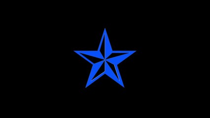 Blue Star on Black Background