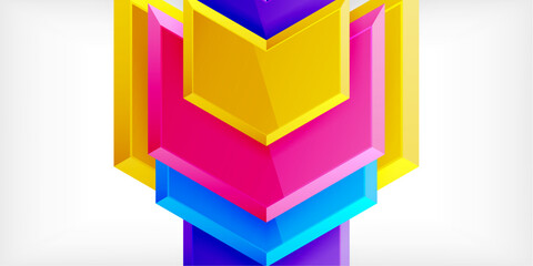 Fototapeta premium Vector 3d arrow techno design template