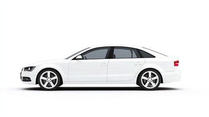 Naklejka premium Stylish White Sedan on White Background
