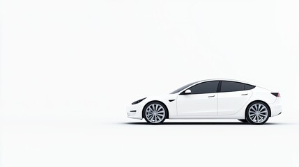 Obraz premium Sleek White Electric Sedan