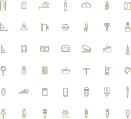 教材道具アイコンセットカラーシャドウ