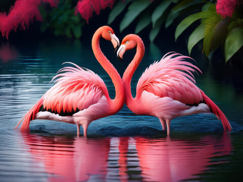 two flamingos 