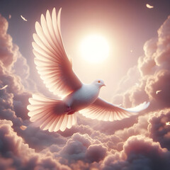 Holy spirit dove with a dramatic background