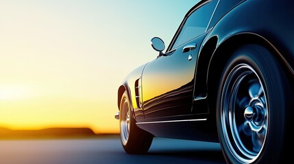 Classic Car at Sunset
