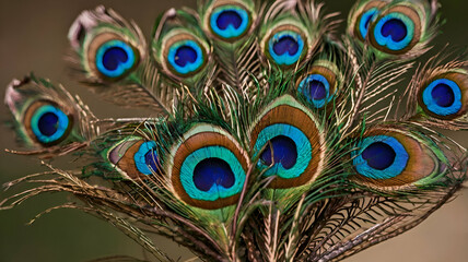 Obraz premium Peacock Closeup photo, feathers 