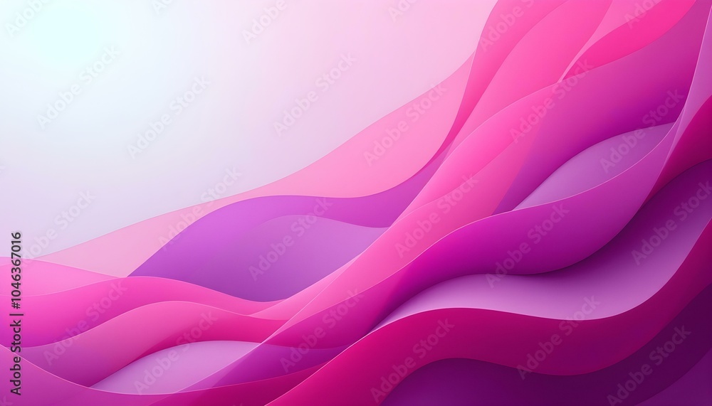Aufkleber abstract background with smooth waves in pink and magenta tones. elegant geometric banner background