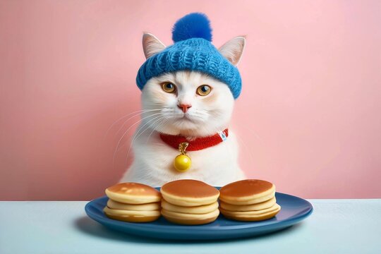 ドラえもん風ねことどら焼き