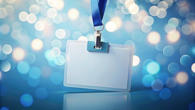Blank Name Tag Template on Blue Background for Business Use, Customizable for Conferences, Events, Networking, Professional Settings, Identity, Branding, Personalization, and More
