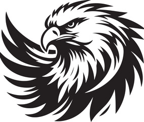 Obraz premium Eagle head Silhouette on white background