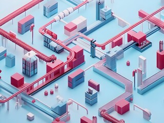 Calming Rhythms   A 3D Minimalist Visualization of Company Supply Chain Logistics