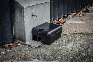 Rodent Bait station being used to control rats and mice, pest control
