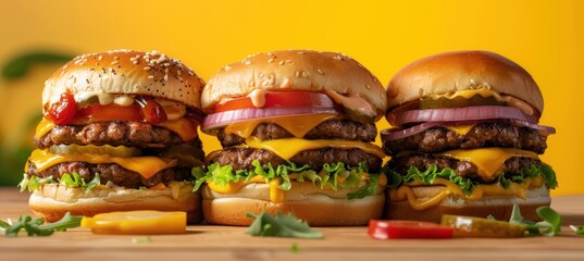 Gourmet Burger Promotion Banner for Online Ordering Restaurant Ad Campaign