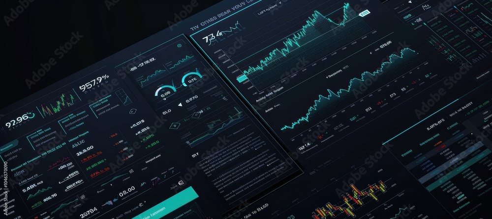 Poster dynamic product flyer for stock trading platform featuring real-time charts