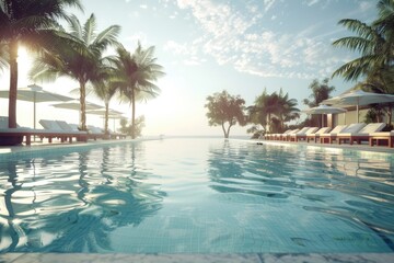 Luxury hotel resort swimming pool.